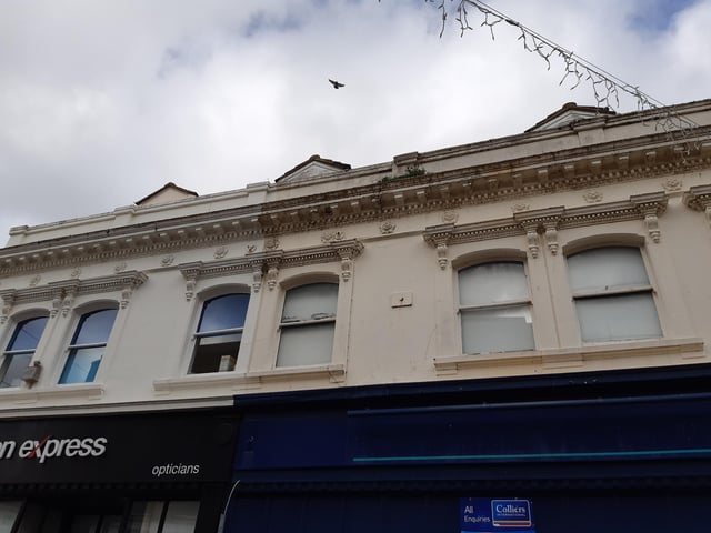 Beautiful details above Vision Express. In the 1970s, this corner building was where John Collier tailoring could be found and at the time, of course, the road was not pedestrianised.