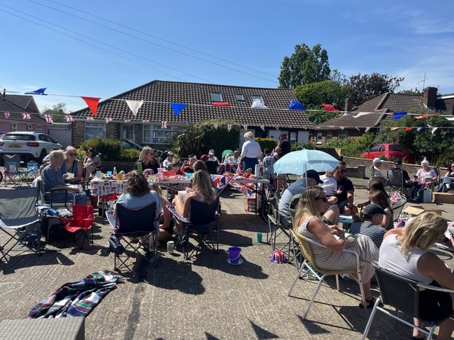 Around 100 people attended a VE Day 80th anniversary street party in Crown Road, Shoreham