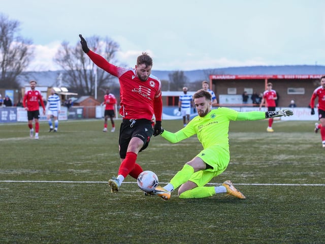 Action from Eastbourne Borough's draw at home to Oxford City in National League South