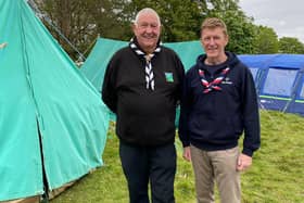 Petworth and Pulborough Scouts and Guides’ troop president Dave Grimwood with astronaut and Scouting Ambassador Tim Peake