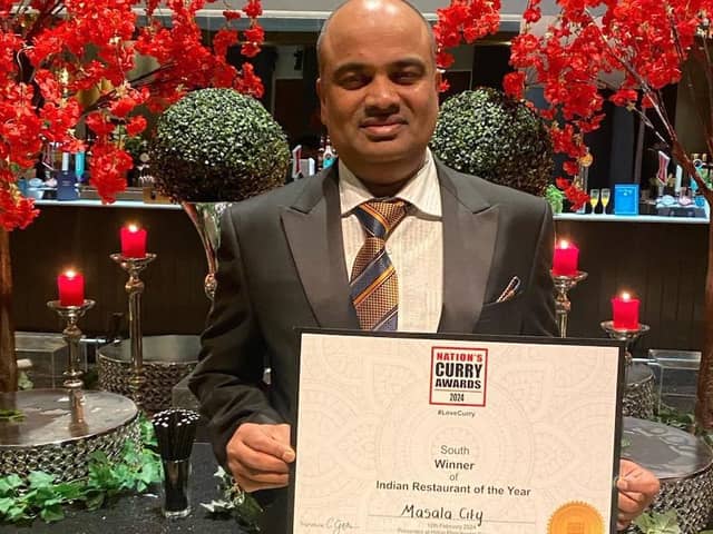 Masala City in Chichester received the award for best Indian restaurant (South) in the Nation's Curry Awards.