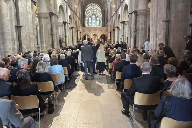 Mourners at Chichester Cathedral. Photo: Connor Gormley.