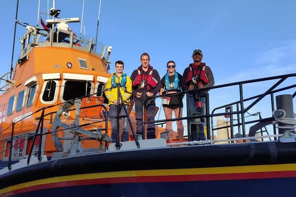 Emma Kirwin on board Dover's Severn class lifeboat