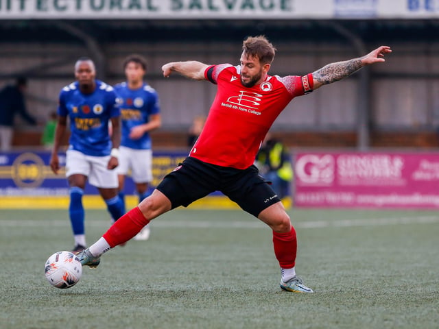 Action from Eastbourne Borough's 1-0 win over St Albans in National League South
