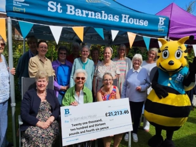 Supporters who helped 90-year-old Freda Smith top £20,000 in fundraising for St Barnabas House hospice, with 30 years of 'super sales' at her Angmering home, have been thanked at a celebration party