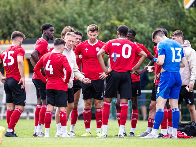 Action from the pre-season friendly between Three Bridges and Crawley Town. Crawley Town won 2-1 thanks to two goals from Danilo Orsi. Picture: Eva Gilbert