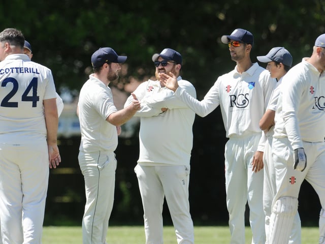 Action from Goring CC v Pagham CC in Division 3 West of the Sussex Cricket League