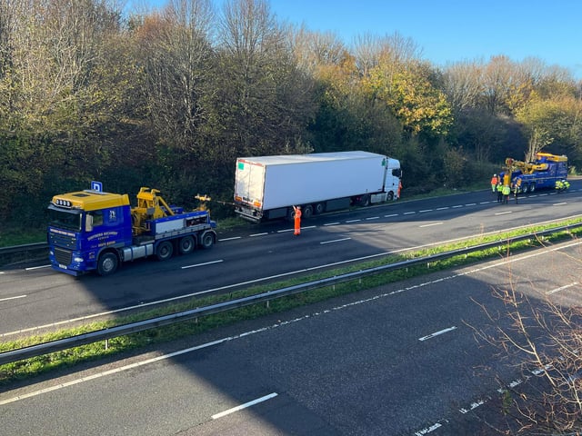 Part of the A23 is closed for recovery work on Friday, November 25, Sussex Roads Police have said