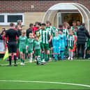 Chichester City walk out on to their new 3G pitch for the first time, ahead of their win over Broadbridge Heath | Picture: Neil Holmes