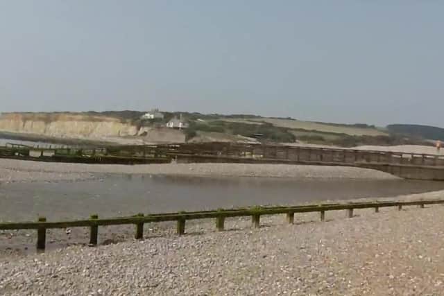 Episode 5 of 3 Body Problem was partially filmed at Cuckmere Haven Beach near the Seven Sisters cliffs. Photo: Google Street View