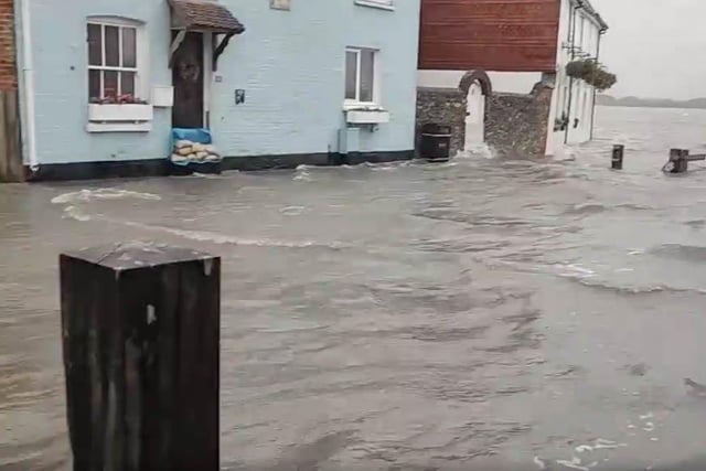 Flooding around Langstone on Tuesday 7th December 2021