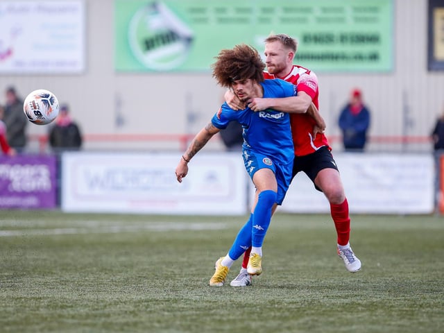 Action from Eastbourne Borough's 2-0 home loss to Worthing in National South
