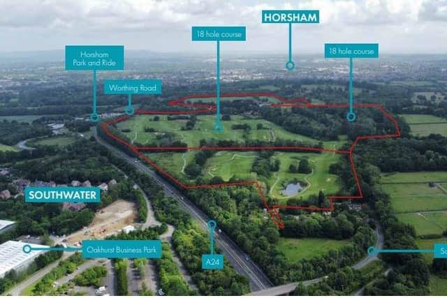 Site of the proposed new 'Horsham Golf and Fitness Village' north of Southwater