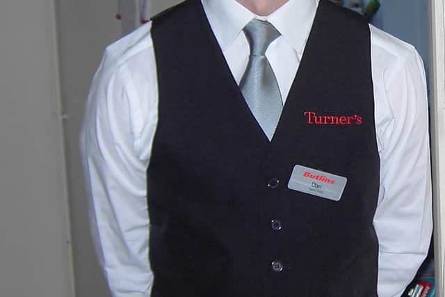 Daniel Hoare, who died at West Worthing railway station on November 24, 2011, in his Turner's Restaurant uniform