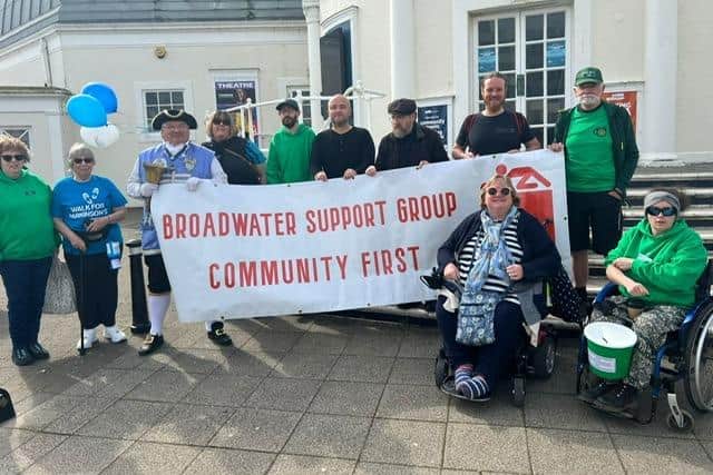 Worthing mayor Jon Roser and town crier Bob Smytherman supporting Broadwater Support Group & Community Hub
