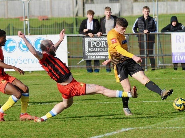 Action from Littlehampton Town's 1-1 draw with Sittingbourne at The Sportsfield in the Isthmian south east division