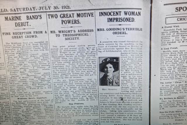 In the Worthing Herald on Saturday, July 30, 1921, the headline screamed 'INNOCENT WOMAN IMPRISONED' and the report highlighted Rose's 'terrible ordeal'