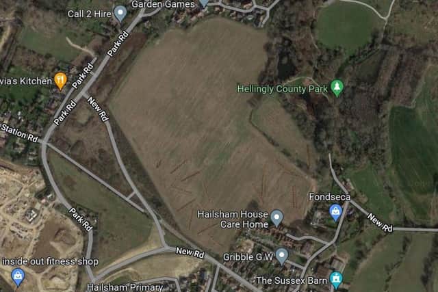 Proposed site for 351 houses in Hellingly (photo from Google Maps)