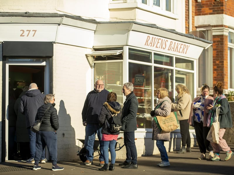 Ravens Bakery in Brighton was the place to be for dozens of hungry people on Good Friday, as people queued from 6am to get a taste of the famous hot cross buns