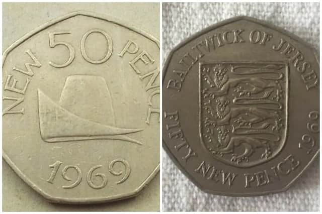 The 50p coin is soon set to celebrate its 50th birthday, with Jersey and Guernsey joining in on the celebration by re-issuing a unique pair of 50p coins (Photo:eBay)