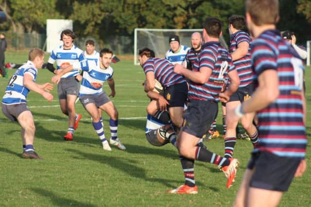 H&B on the defensive during their 22-10 victory on Saturday. Picture courtesy Karen Walker