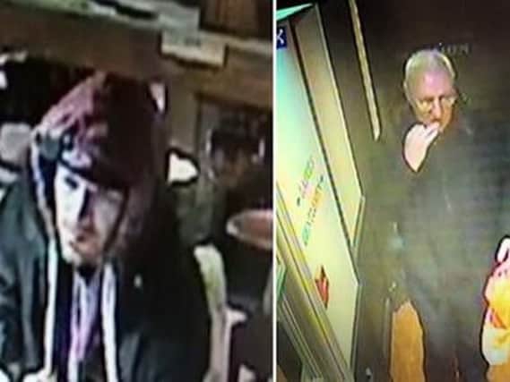 Police are want to speak to two men in connection with the theft of Poppy Appeal tins from Sussex businesses.