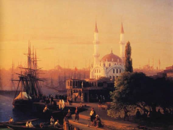 Constantinople, capital of the Ottoman Empire. Cash-strapped Sussex MP Sir Thomas Shirley was imprisoned in the city in 1603 after being caught engaged in piracy in the Eastern Mediterranean.
