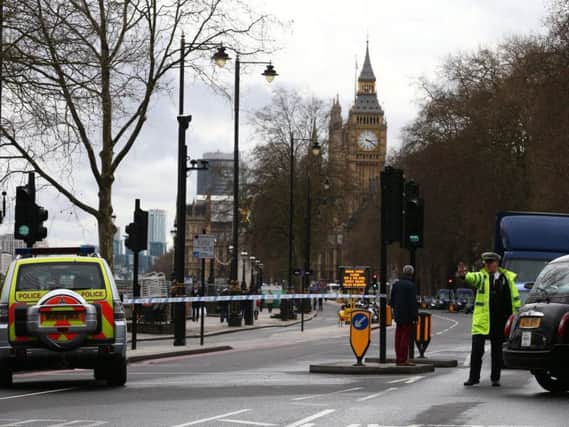 The scene near Westminster in London last Wednesday
Picture courtesy of SWNS