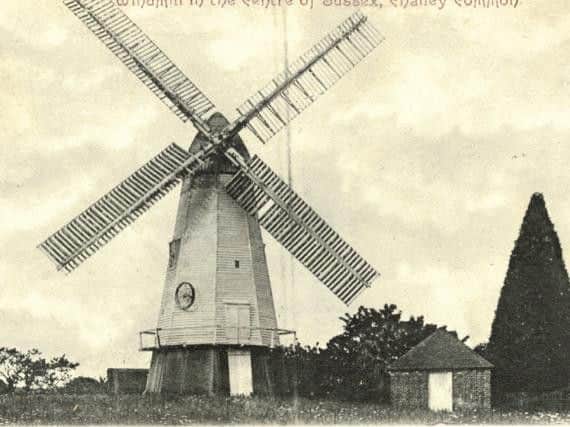 Ive no idea if the miller in this weeks Yarns worked at Chaileys Smock Mill pictured here a century or so ago but it makes for a good picture! The mill still exists as does the yew tree seen to the right of it thats said to mark the precise centre of Sussex.