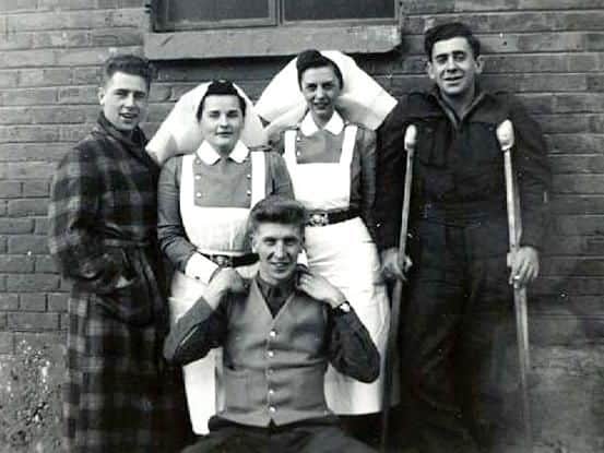 Injured Canadian troops at Cuckfield Hospital during the Second World War