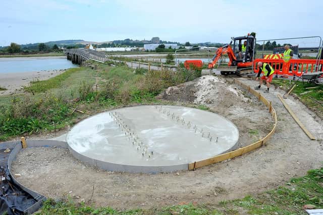 Work underway on the banks of the Adur