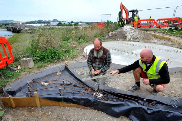 Work underway on the banks of the Adur