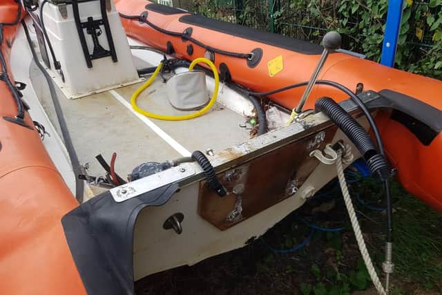 Theft at Arun Youth Aqua Centre off Hendon Avenue in Rustington. The thieves cut the fence and stole the motor from the boat pictured above
