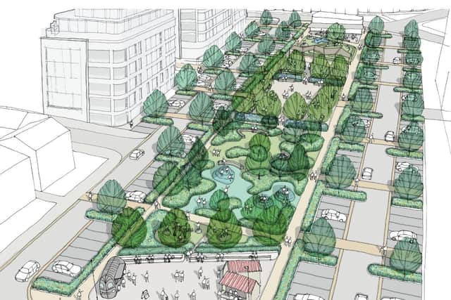 An artists impression of the Linear Park proposals