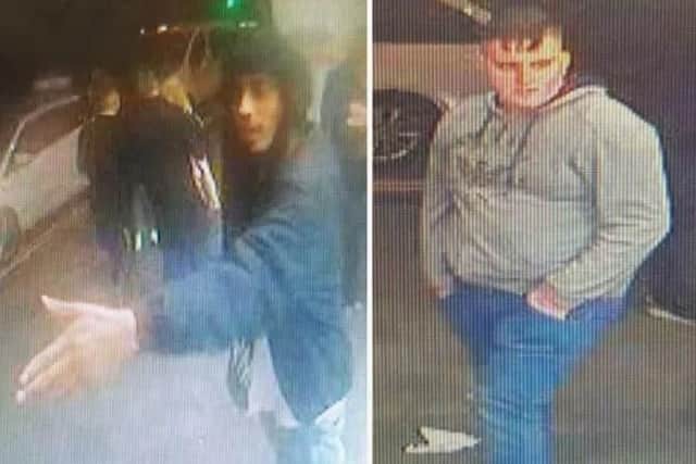 Brighton police are looking to trace these men after a robbery and stabbing in Brighton