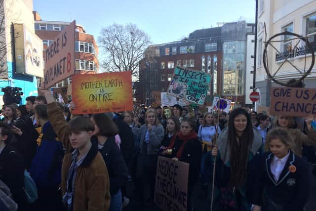 Students marching against climate change