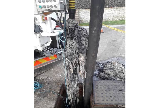 A lump of waste which was dragged out of Worthing's sewers. Picture: Southern Water