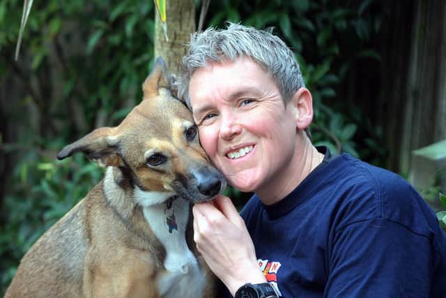 Lynzi Mulford with her beloved rescue dog River