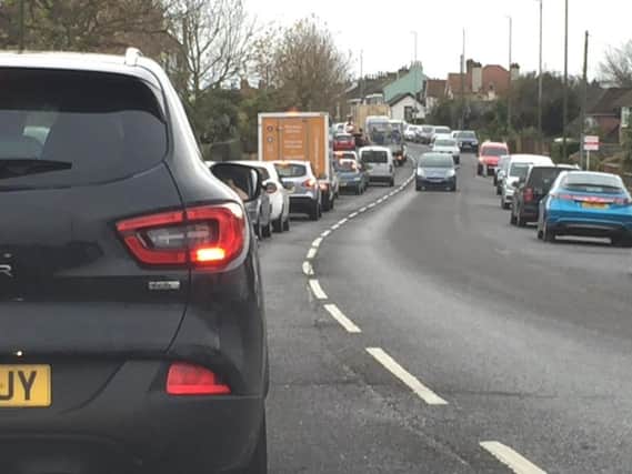 Backed up traffic at Silverhill Junction. Photo by Justin Lycett.