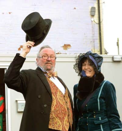 Roger Butterworth with Julie Roby celebrating Wickmas in 2013