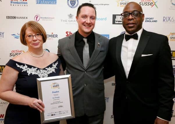 Eric Douglin (right) with his wife Mandi and Invictus Games gold medallist Mike Goody. Picture courtesy Southern News & Pictures