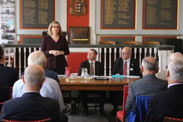 Amber Rudd MP speaking at the Marshlink CRP' AGM on Friday (November 24) SUS-171125-144020001