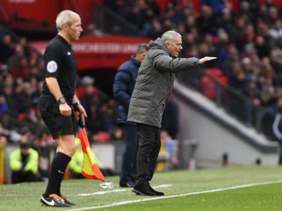 Manchester United boss Jose Mourinho shouts instructions. Picture by Phil Westlake (PW Sporting Photography)