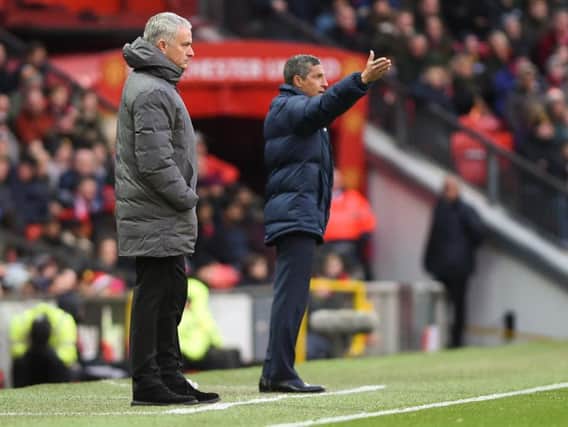 Albion boss Chris Hughton pictured at Old Trafford on Saturday. Picture by Phil Westlake (PW Sporting Photography)