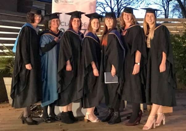 The six Higher Education students at their graduation