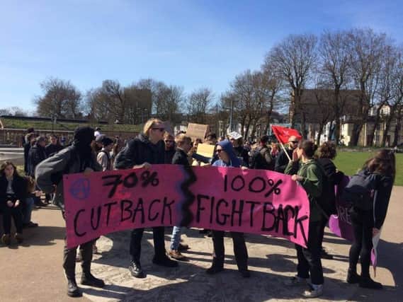 Protestors at the University of Brighton earlier in the year. Picture: Mark Tovey SUS-170325-174405001