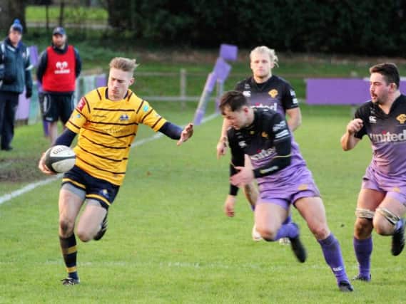 Jack Maslen ran in a hat-trick of tries as Raiders edged past Old Redcliffians this afternoon. Picture by Colin Coulson