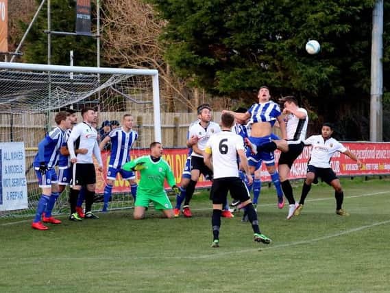 Action in the Pagham-Haywards Heath game / Picture by Roger Smith