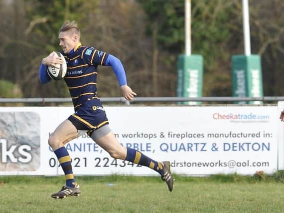 Jack Maslen ran in a hat-trick of tries in the win over Old Redcliffians. Picture by Stephen Goodger