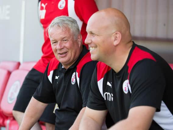 Dermot Drummy and Matt Gray after they were appointed at Crawley Town